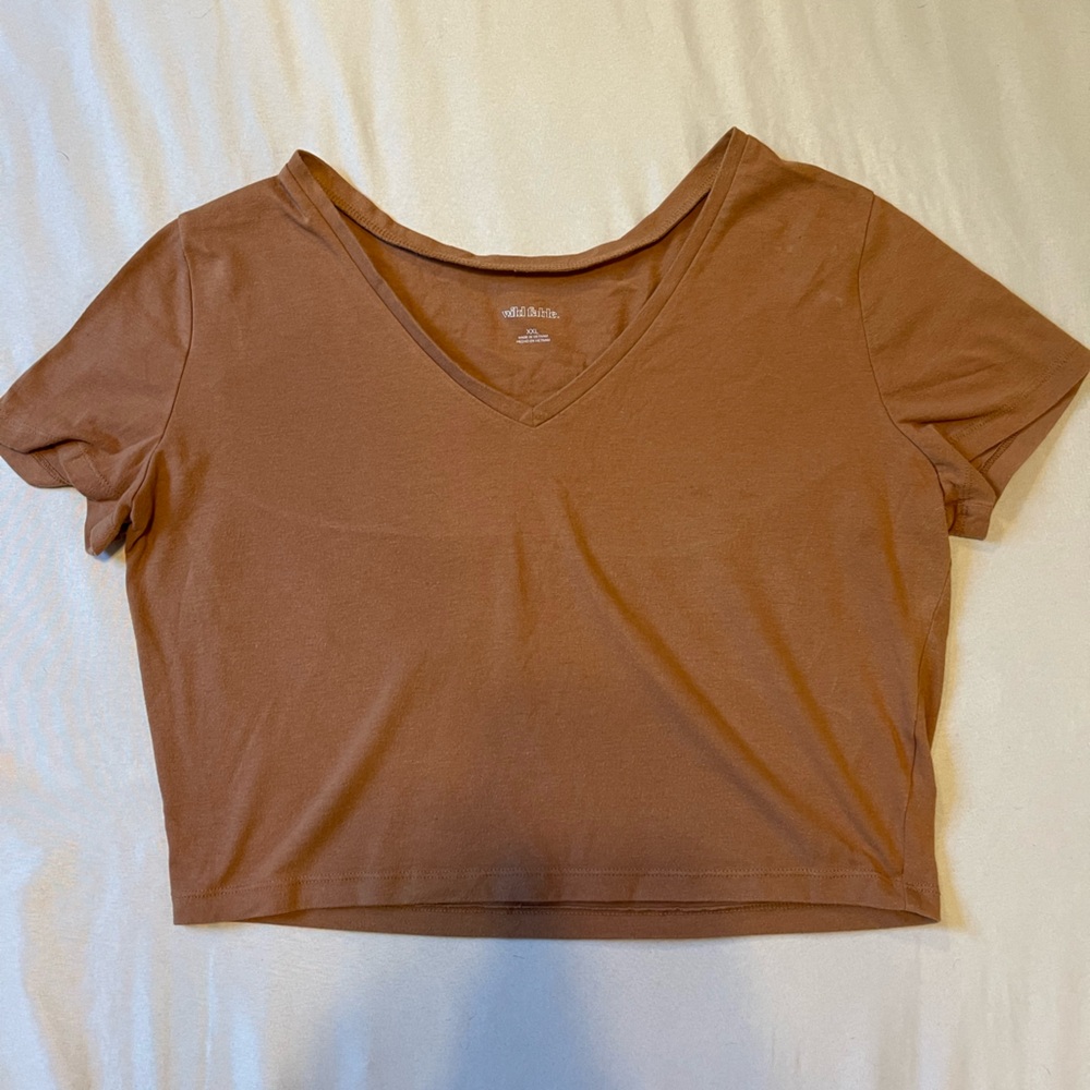 Wild Fable Tan Women's Cropped Tee